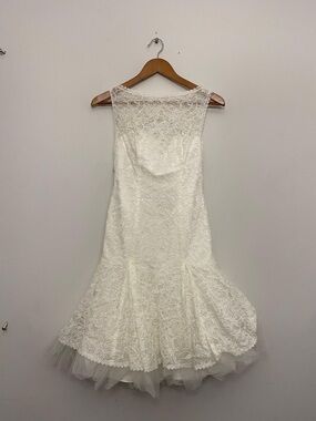 White Lace Fit-and-Flare Dress